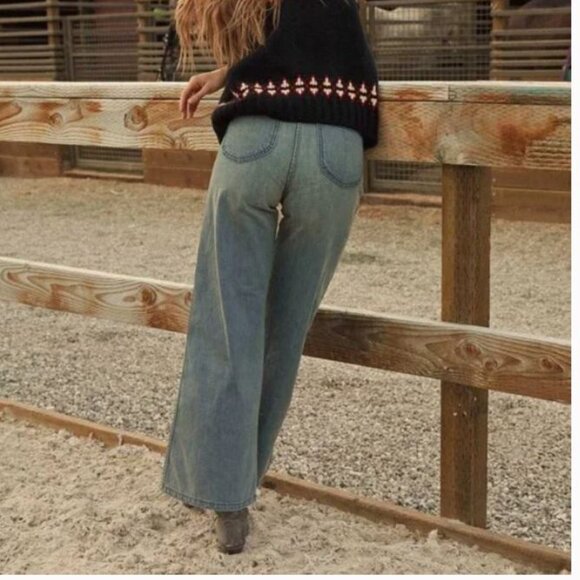 Doen Mercer Wide Leg Jeans La Rochelle wash Sz 30 - Picture 3 of 8